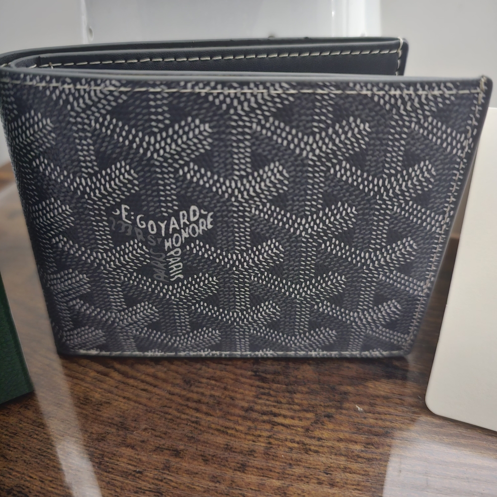 Goyard Navy Blue Signature Canvas Bifold Wallet NIB